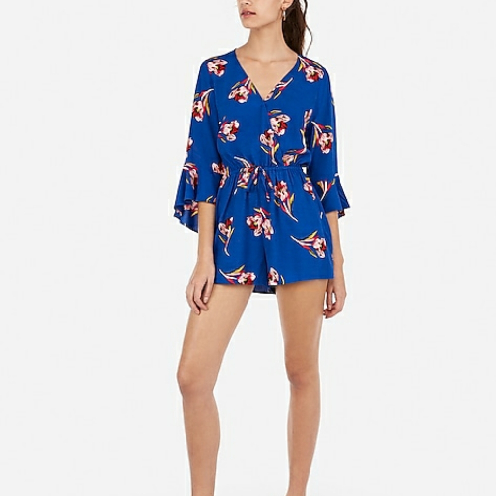 Blue Express Floral Romper
